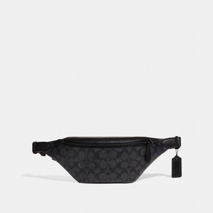 Riñonera COACH Charter 7 In Signature Canvas Hombre Gris | 495-CXJKRI