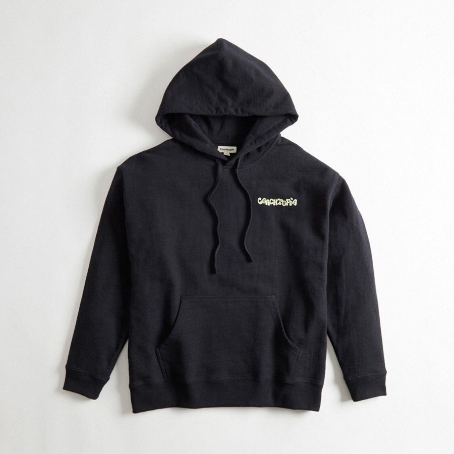 Sudadera con Capucha COACH Hoodie With This Is Coachtopia Print Mujer Negras | 498-XTOGNR
