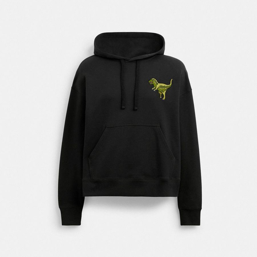 Sudadera con Capucha COACH Rexy Mujer Negras | 372-YIMEJX